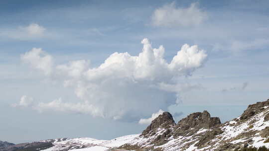 山顶上的蓝天和白云视频素材模板下载