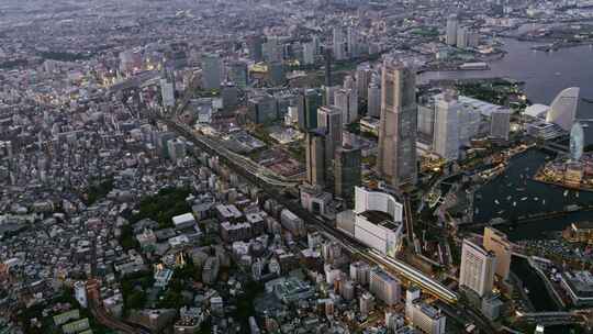 日本横滨航拍视频素材模板下载