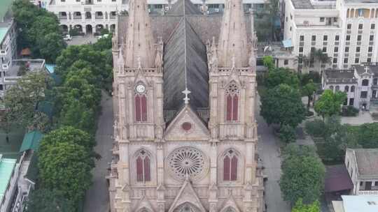 广州石圣心大教堂航拍