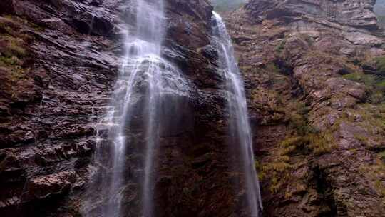 江西庐山瀑布自然风光航拍