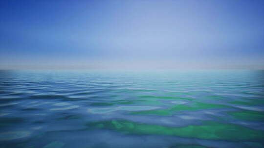 一幅背景为蓝天的水体画