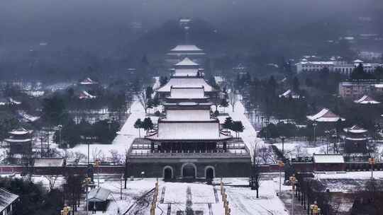 陕西周至县楼观台景区雪景