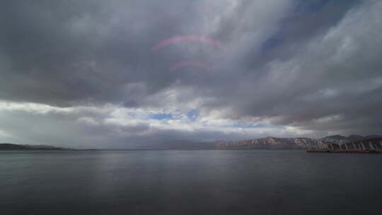 河流湖泊雪山延时摄影