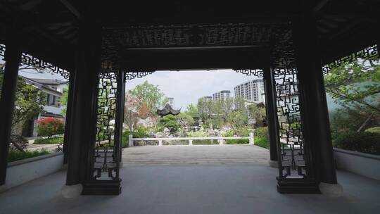 中式合院江南园林别墅院子景观