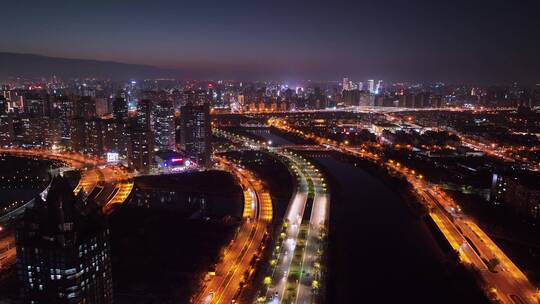 郑州CBD夜景航拍