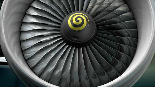飞机发动机引擎三维动画视频素材模板下载