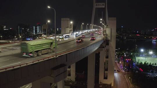 城市 航拍 上海 南浦大桥 交通 车流