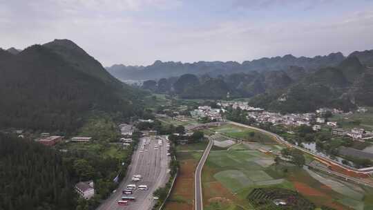 中国乡村田园风光航拍