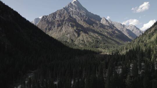 航拍四姑娘山长坪沟自然风景视频素材模板下载