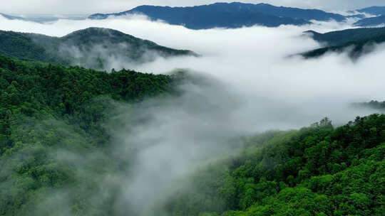 山峦云海自然风光航拍全景