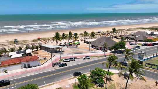 阿鲁阿纳海滩在Aracaju Sergipe巴西。旅游在巴西东北部。视频素材模板下载