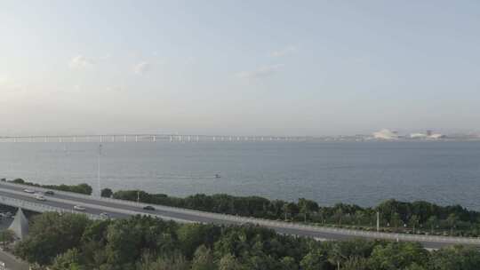 厦门市五缘湾国际游艇汇五缘大桥海景航拍视频素材模板下载