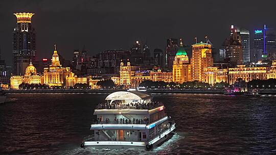 上海陆家嘴/外滩/黄浦江/地标/游轮夜景