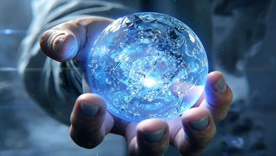 掌控能量球的未来科技 人机交互的科幻世界