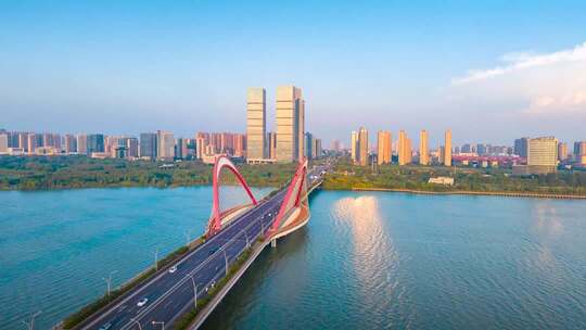 江西南昌艾溪湖大桥商务区CBD城市延时