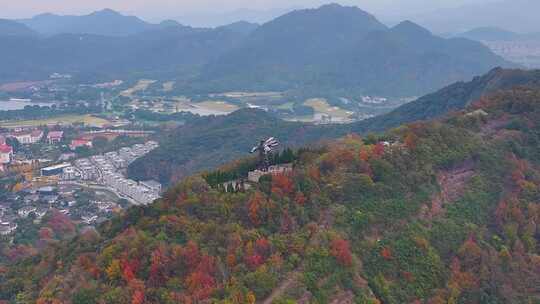 浙江绍兴会稽山大禹陵景区航拍越城区风景大