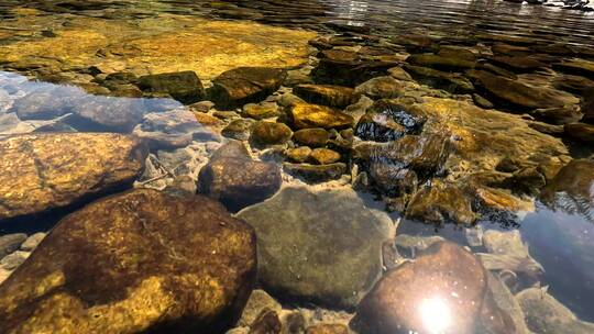 水下拍摄温州南雁荡山溪水自然风景