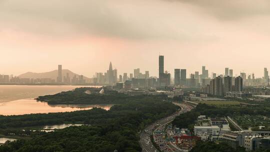 深圳滨河大道日落延时