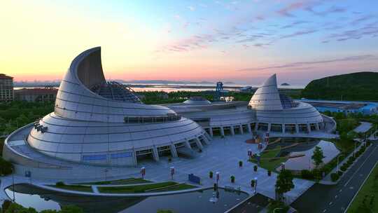 航拍中国港口博物馆  宁波中国港口博物馆