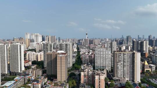 航拍成都一环城市建设成都CBD高楼