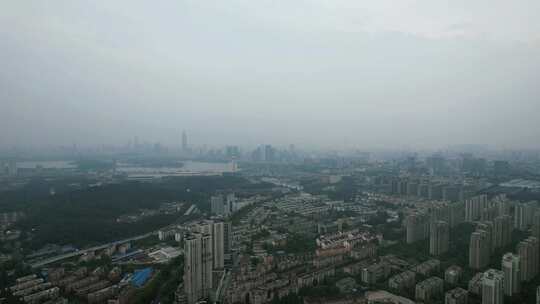 江苏南京城市雨季航拍