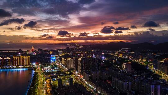 城市夜景天空2延时