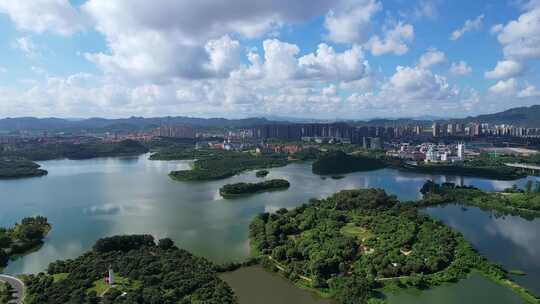 东莞松山湖景区航拍空镜