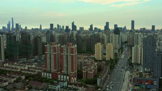上海高楼林立城市航拍