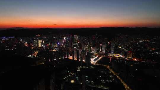 大连城市夜景航拍 高新园区夜景航拍