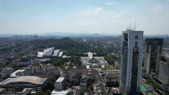 浙江绍兴城市大景城市建设航拍