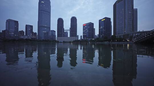 绍兴世茂中心,梅龙湖公园,湖景,夜景