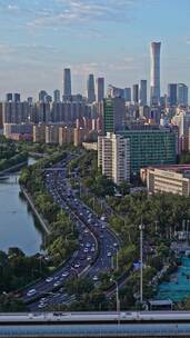 北京繁华车流竖屏视频