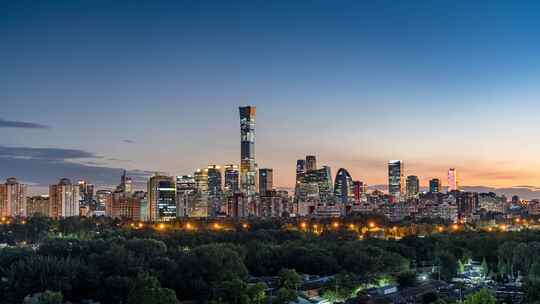 北京国贸天际线夜景