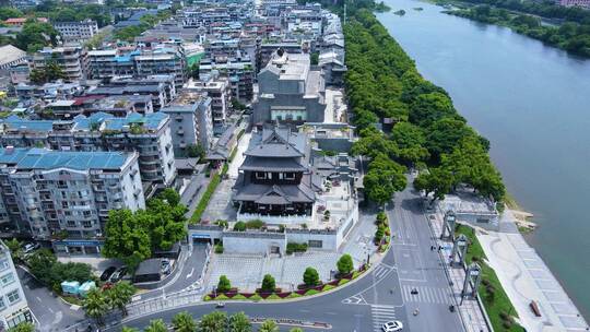 桂林漓江逍遥楼航拍城市风景风光