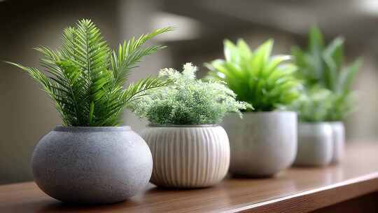 清新绿植盆栽点缀静谧空间