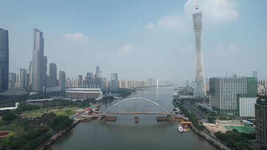 广州海心桥修建中视频素材模板下载