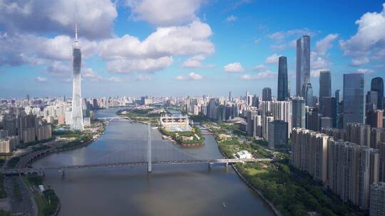 广州猎德珠江新城蓝天视频素材模板下载
