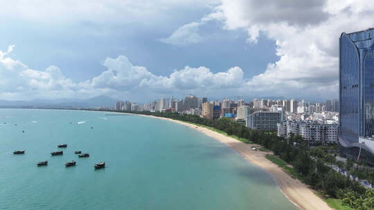 航拍海南三亚湾