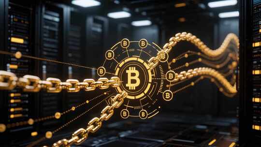 比特币与区块链科技画面
