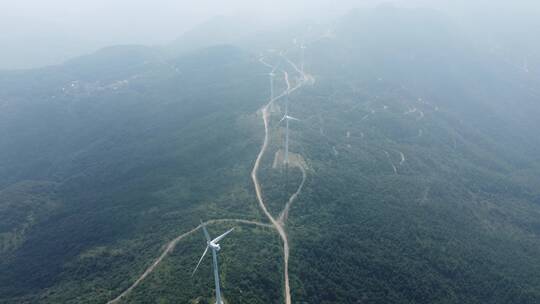 航拍福建江口风电风景4K实拍视频