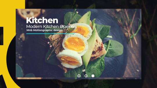 现代厨房诱人美食介绍与相册写真AE模板