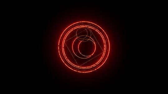 4k红色同心圆环组成的闪烁图案 (3)