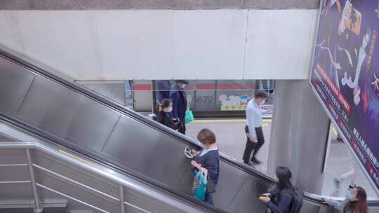 上海地铁上下班延时摄影视频视频素材模板下载