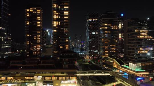 深圳南山区深圳湾夜景航拍