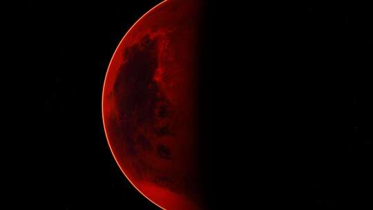 星空中的红色星球火星