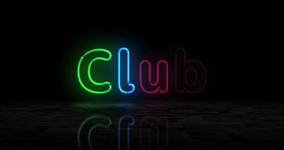 俱乐部符号发光霓虹灯3d灯