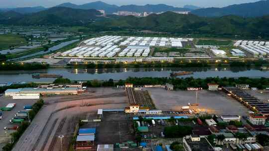 皇岗口岸日转夜延时摄影