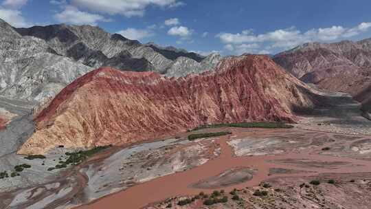 乌恰天山昆仑山交汇地貌航拍