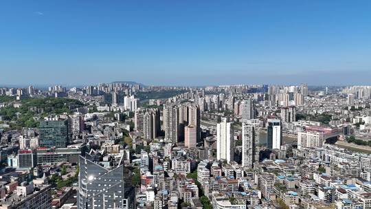 航拍四川泸州大景泸州城市建设