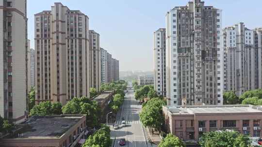 航拍上海住宅区高楼视频素材模板下载
